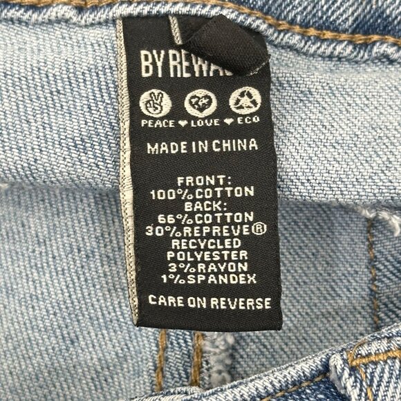 By.Rewash Womens Distressed Flared Leg Cropped Jeans Size 7/28 Medium Wash - Picture 4 of 10